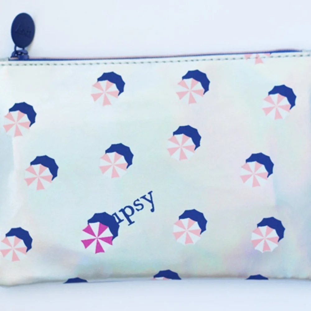 Ipsy Silver Theme Hot Summer Nights Cosmetic Glam Clutch Bag